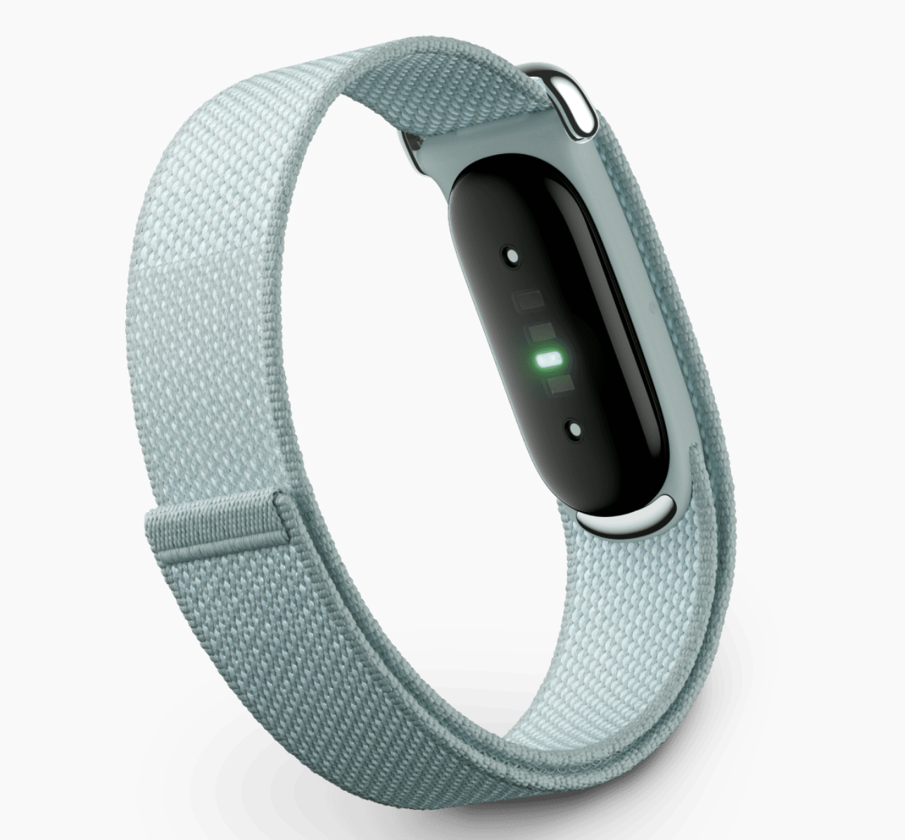 Fitbit Air rear view showing heart-rate sensors and woven band attachment